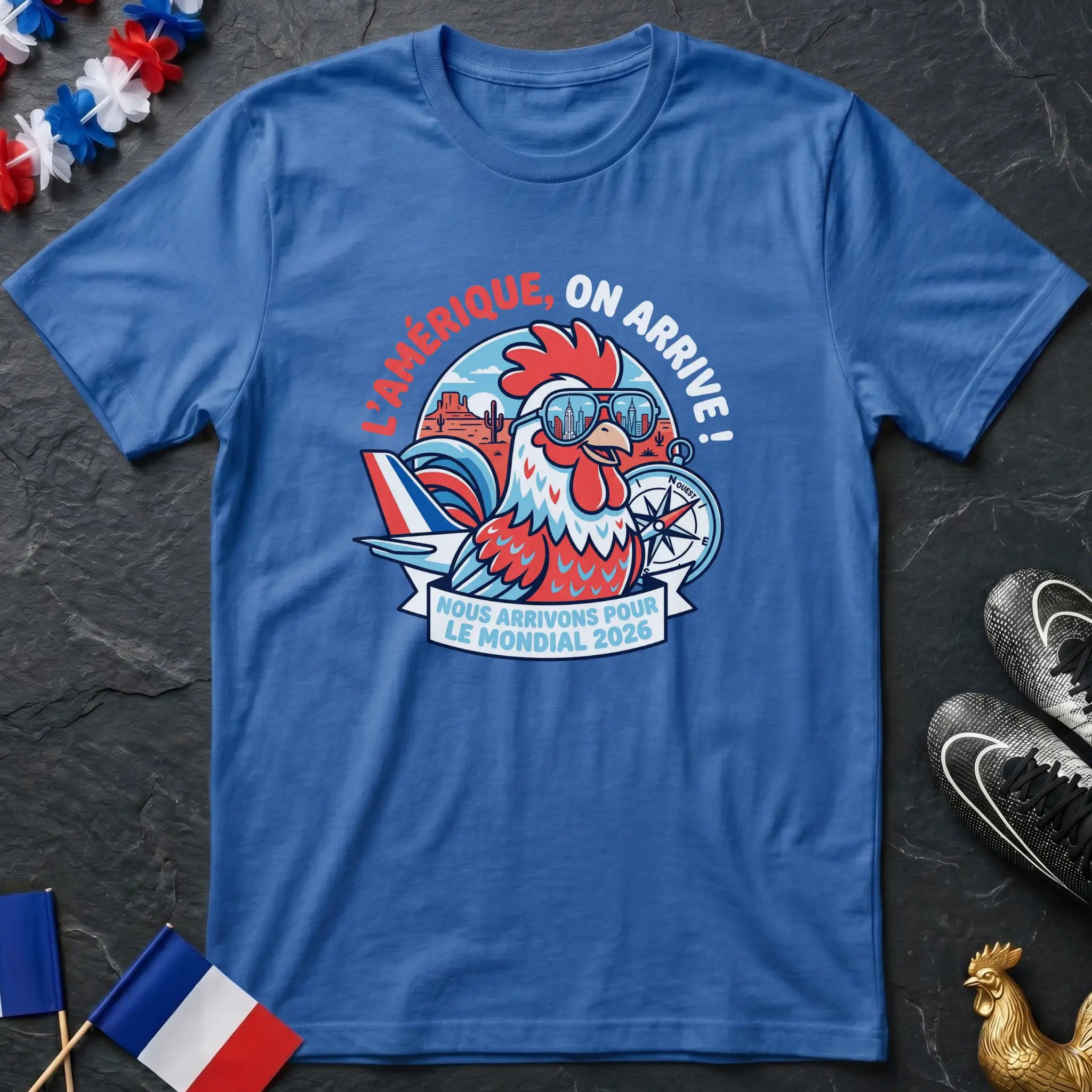 Mascotte Cartoon Coq T-Shirt Coupe du Monde