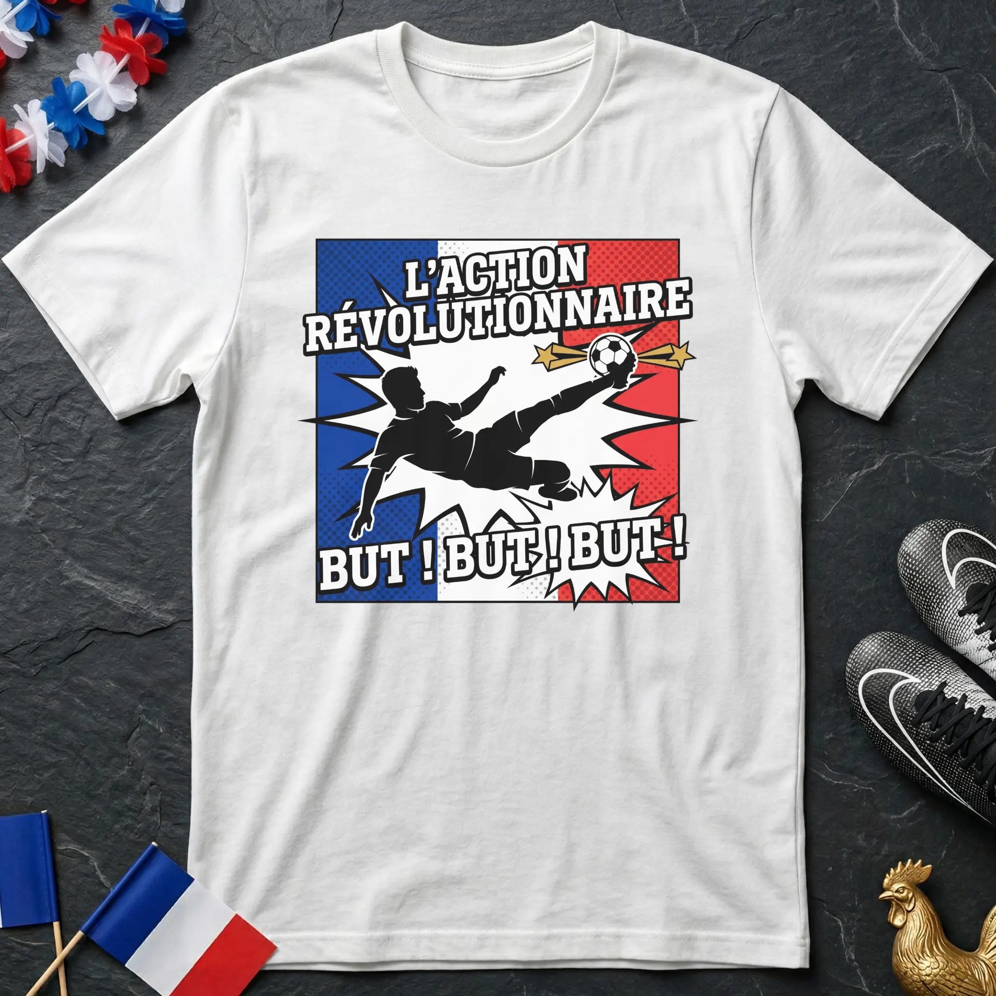L'Action Révolutionnaire But But But Joueur Bicycle Kick Pop Art T-Shirt Coupe du Monde