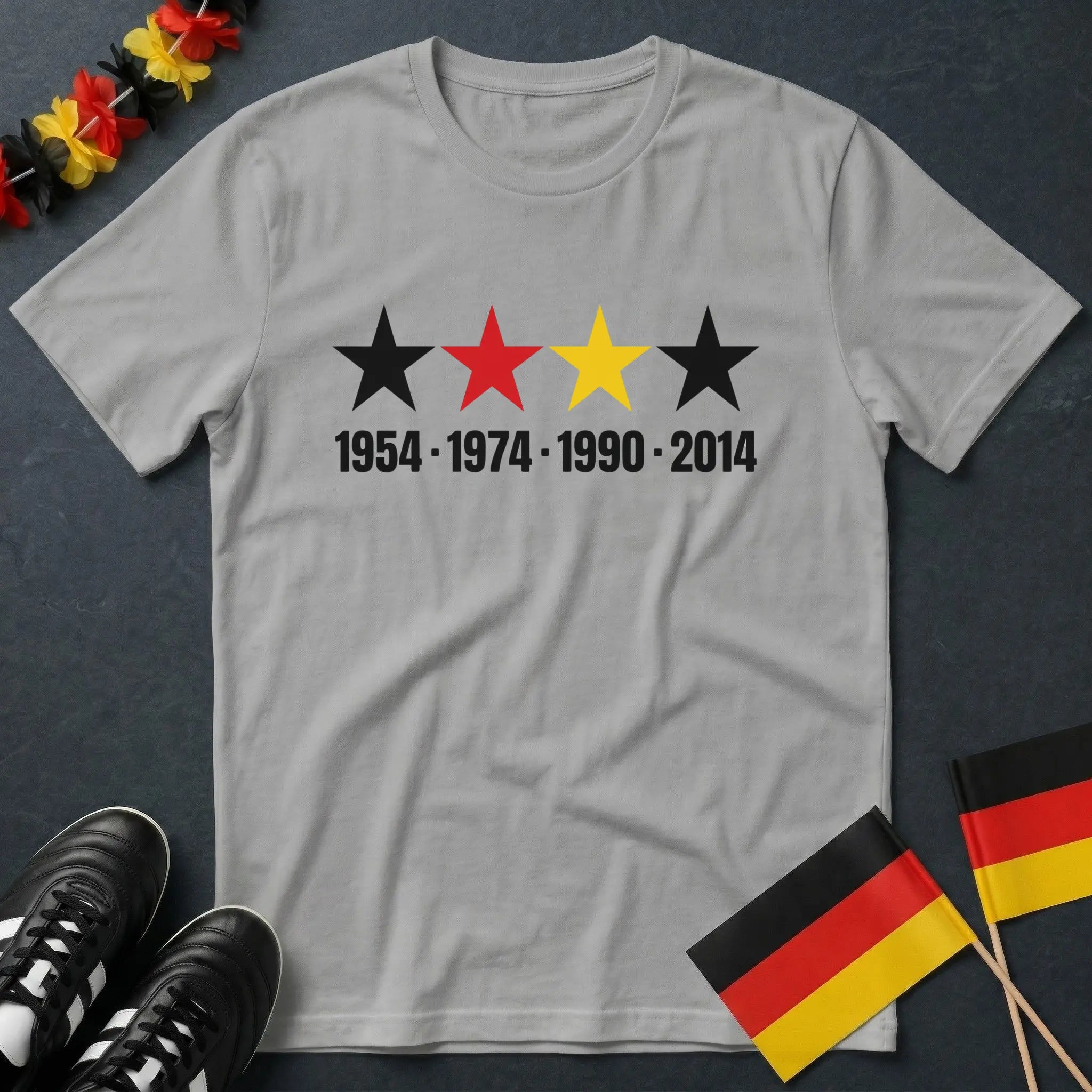 4 Sterne Deutschland 1954 1974 1990 2014 Weltmeister WM T-Shirt