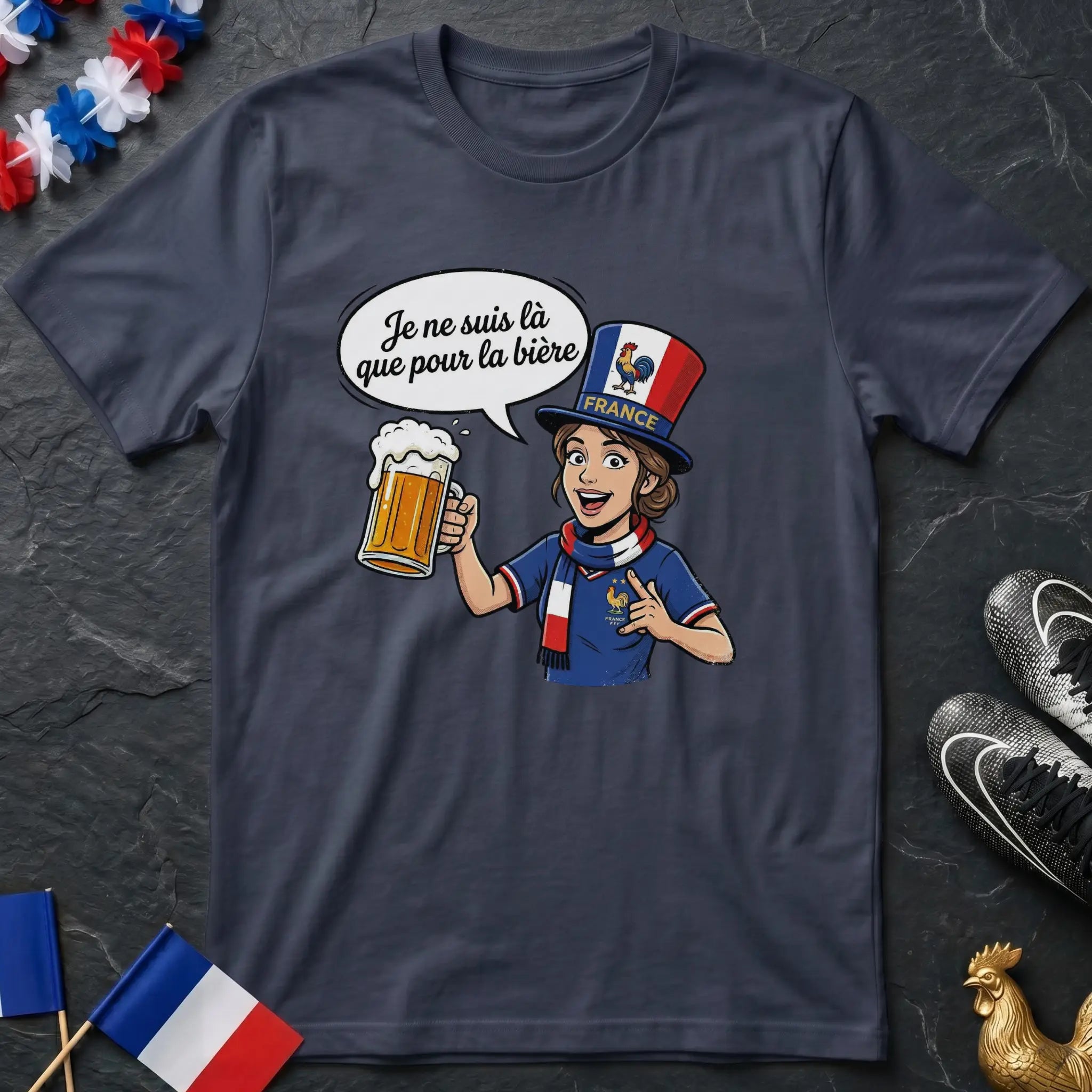 Je Ne Suis Là Que Pour La Bière Supportrice T-Shirt Coupe du Monde